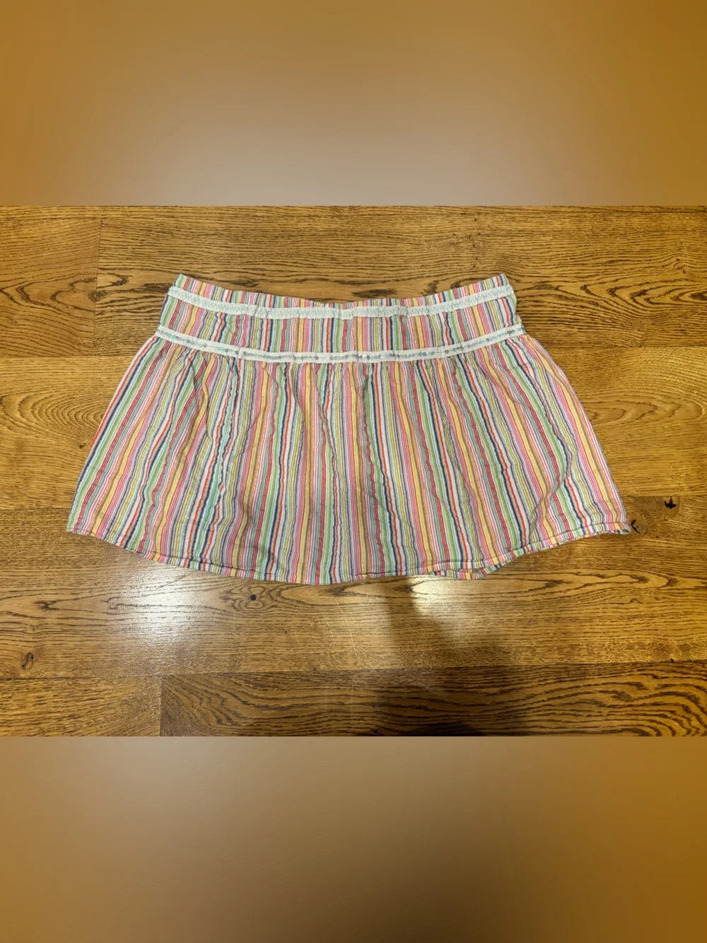 Vtg Y2K Old Navy Sequined Waist Stripped Mini Skirt Women’s Size M 99% Cotton